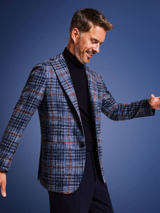 Smart Casual Sakko karo blau-pink